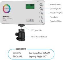 پروژکتور ال ای دی نایس فوتو NiceFoto TC-168 RGB - Image 4