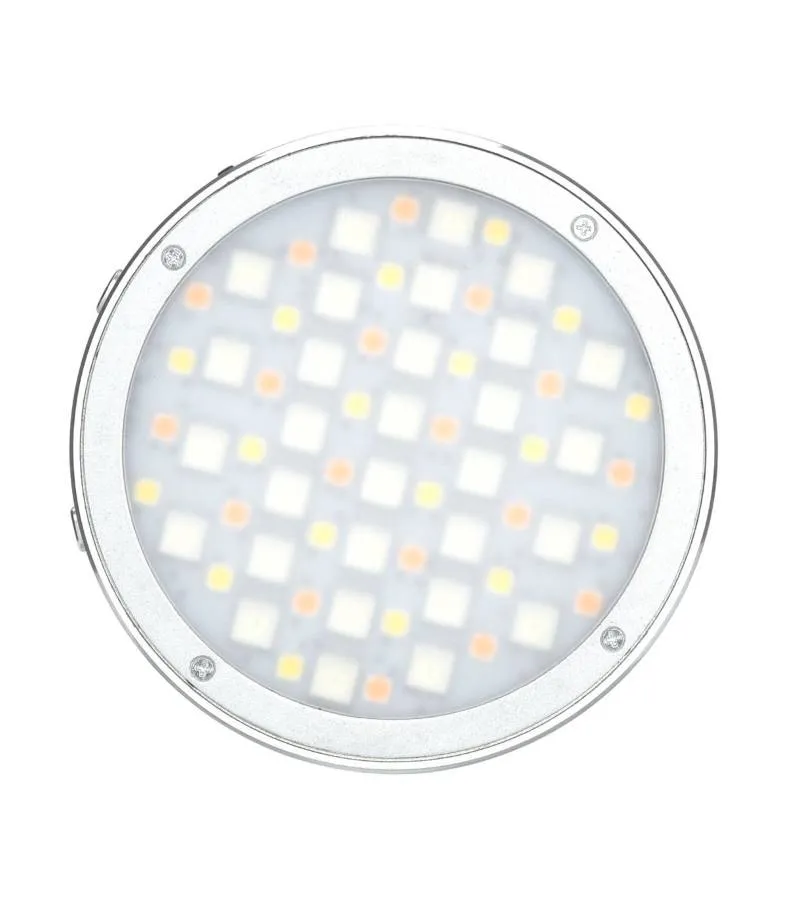 godox-r1-rgb-mini-round-magnetic-light-silver (1) (900x900) نور قابل حمل مگنتی گودکس Godox R1 Mini RGB LED Magnetic Light - تصویر 1