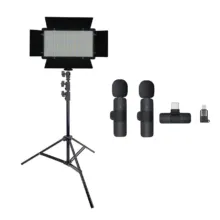 کیت تولید محتوا نور رنگی U600 RGB با پایه و میکروفون بی سیم A-kit49 - تصویر 2