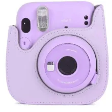 کیف دوربین فوجی فیلم مناسب برای Instax Mini 11 Purple Leather Case - تصویر 4