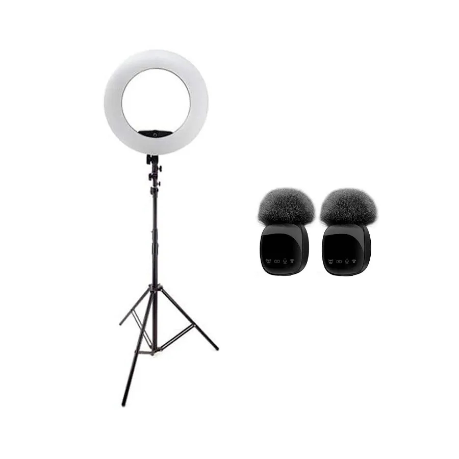 Boss-R8-Wireless--SR-360A-L805 کیت تولید محتوا رینگ لایت سی یرا Sierra SR-360A ، پایه 805 و میکروفون R8 - تصویر 1