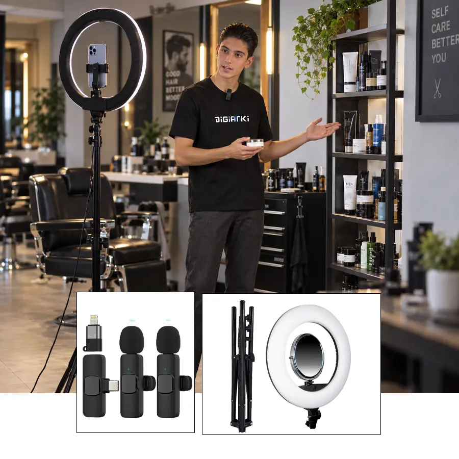 G-Kit3 کیت تولید محتوا رینگ لایت SR-330 با میکروفون G-Kit3 - تصویر 1