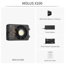ویدیو لایت ژیون تک Zhiyun-Tech MOLUS X100 Bi-Color Pocket COB Monolight - تصویر 10