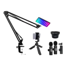 کیت تولید محتوا ZEUS 135 RGB با لنز و میکروفون موبایل B-kit9 - تصویر 2