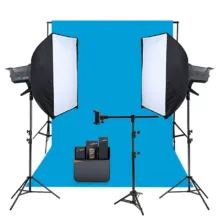 کیت ویدیو لایت BK-300 با میکروفون حرفه ای و بکگراند B-kit34 - تصویر 2